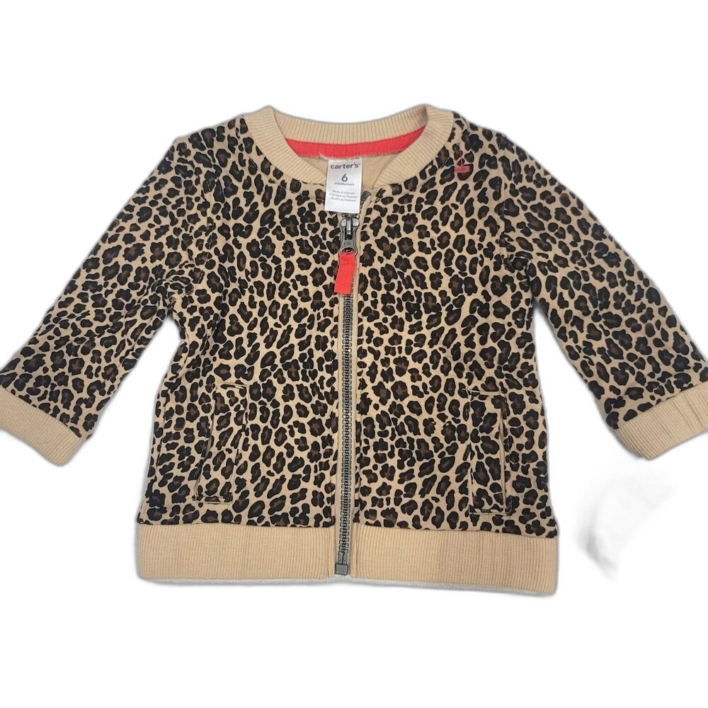 NWT Carter's Baby Girl Full zip animal print jacket size 6M
